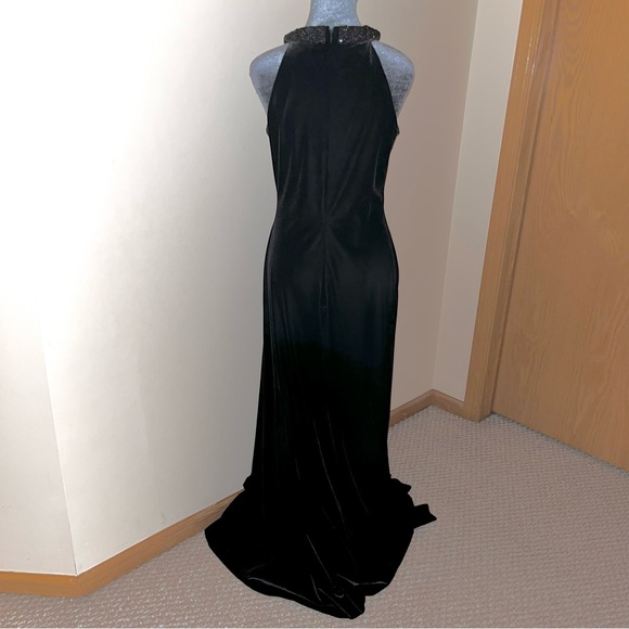 Black Velvet Vintage Evening Gown - Picture 2 of 7